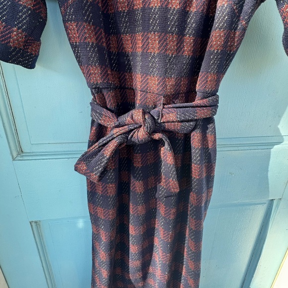 Maggy London Navy and Red Plaid Dress size 2 - Picture 7 of 11